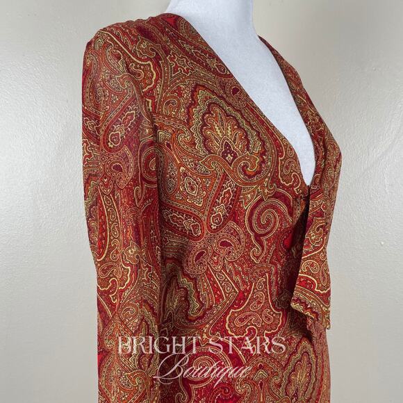 Rare Paisley Dress ASO Tara Maclay Buffy the Vampire Slayer Long Sleeve V-Neck - Picture 9 of 10